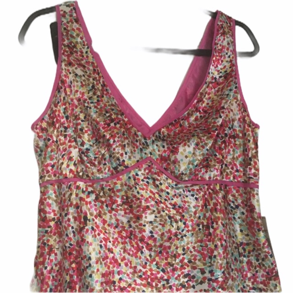 Nine West Mulit Colored V Neck Sleeveless Top